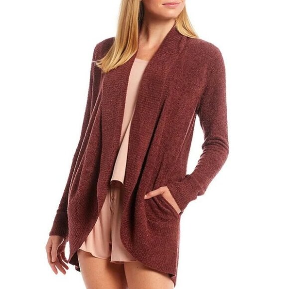 Barefoot Dreams Sweaters - BAREFOOT DREAMS nwot CozyChic Lite Circle Lounge Cardigan Rosewood